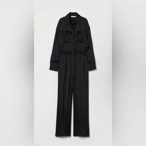 H&M  Black Satin Jumpsuit